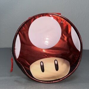 Super Mario Bros Mushroom 9 Inch Insulated Metallic Shimmer Lunch Tote Bag